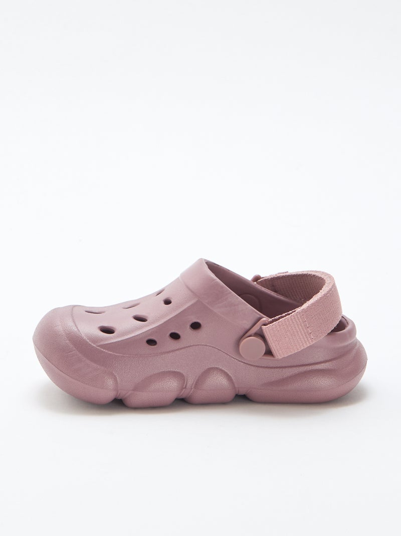 Paire de mules de plage fermées unie Violet - Kiabi