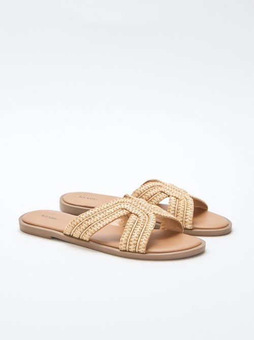 Paire de mules en brides de paille - Kiabi