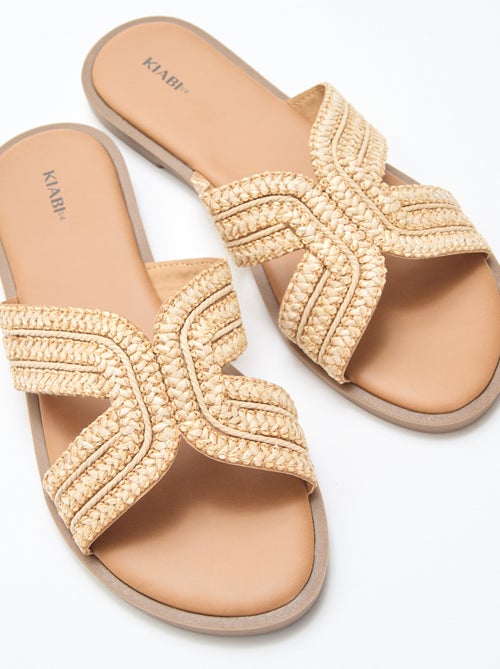 Paire de mules en brides de paille - Kiabi