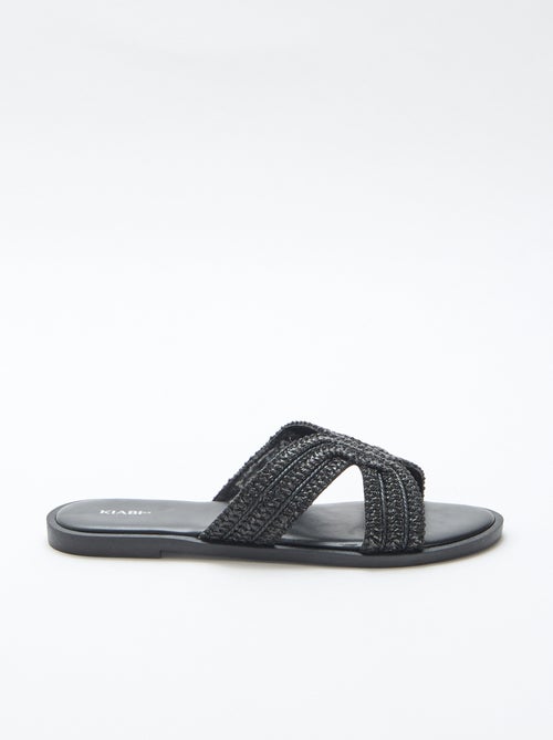 Paire de mules en brides de paille - Kiabi