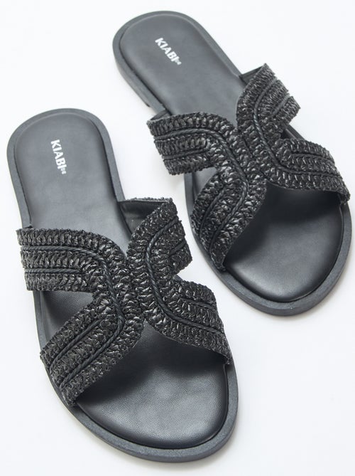 Paire de mules en brides de paille - Kiabi