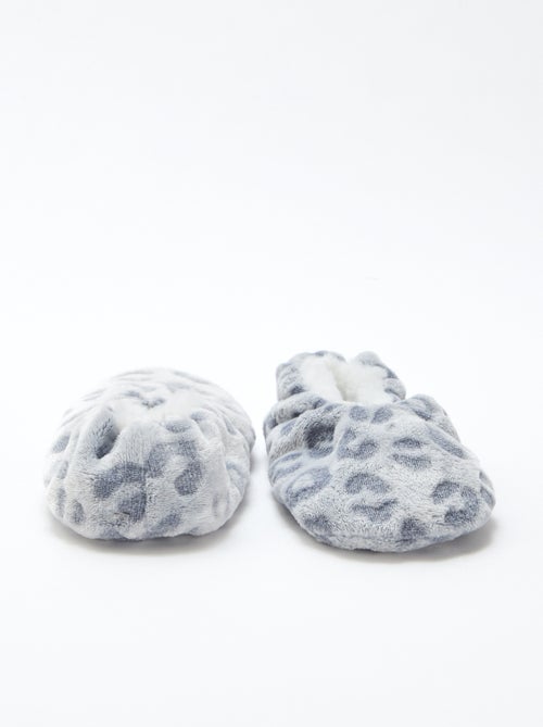 Paire de pantoufles fourrée fantaisie - Kiabi