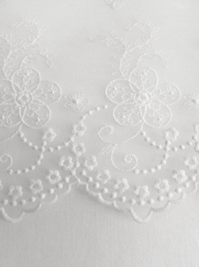 Paire de petits voilages avec top à volant brodé Blanc - Kiabi