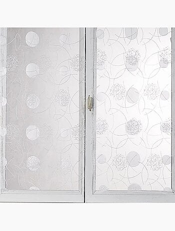 Paire de petits voilages droits en organza brodé
