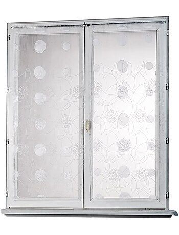Paire de petits voilages droits en organza brodé