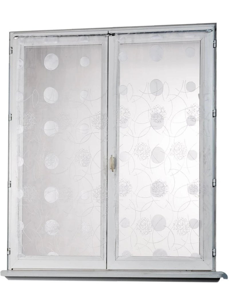 Paire de petits voilages droits en organza brodé Blanc - Kiabi