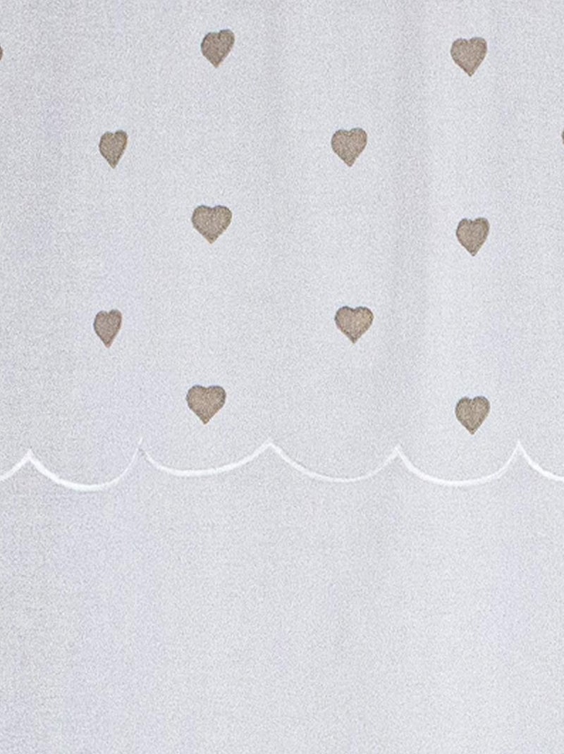 Paire de petits voilages droits sablés avec top à coeurs Beige - Kiabi