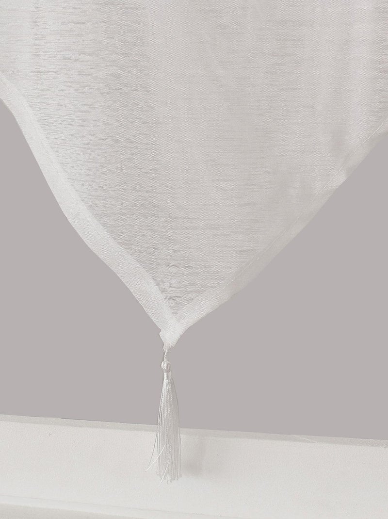 Paire de petits voilages en pointe avec pompon Blanc - Kiabi