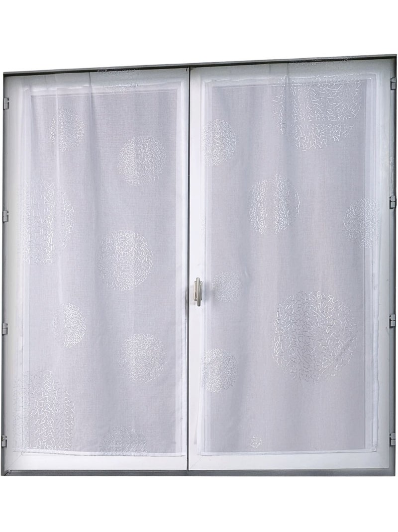 Paire de petits voilages motif argent Blanc - Kiabi