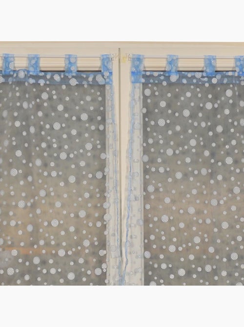 Paire de petits voilages motif de bulles argentées - Kiabi