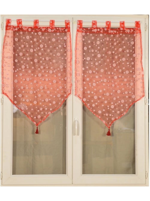 Paire de petits voilages motif de bulles argentées - Kiabi
