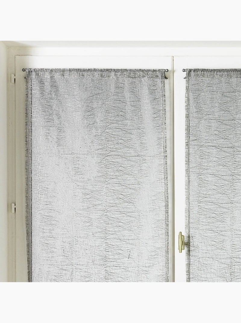 Paire de petits voilages organza uni Gris clair - Kiabi