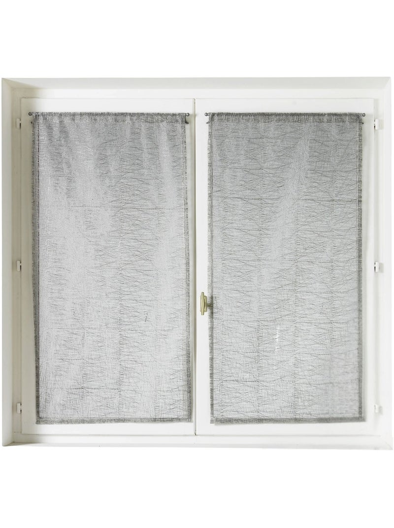 Paire de petits voilages organza uni Gris clair - Kiabi