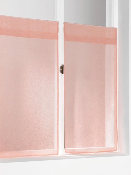 Paire de petits voilages unis et tamisants en poly/lin - Kiabi