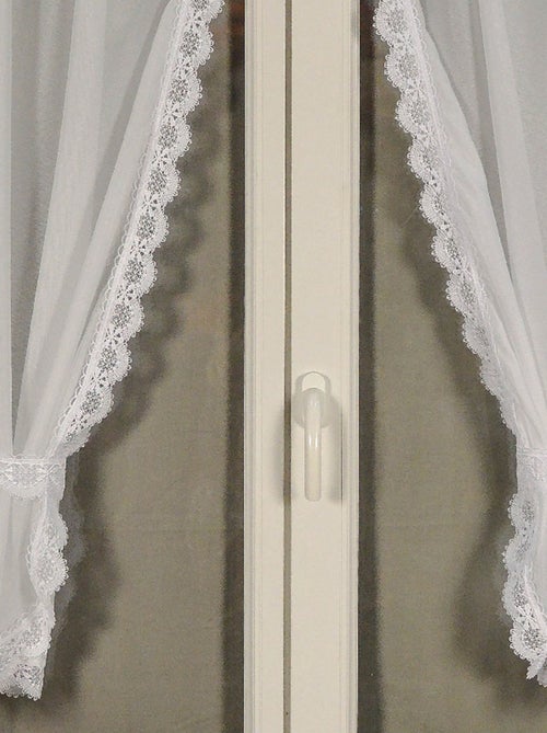 Paire de rideaux bonne femme à bord macramé - Kiabi