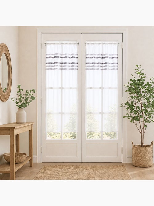 Paire de rideaux droits rayures horizontales - Kiabi