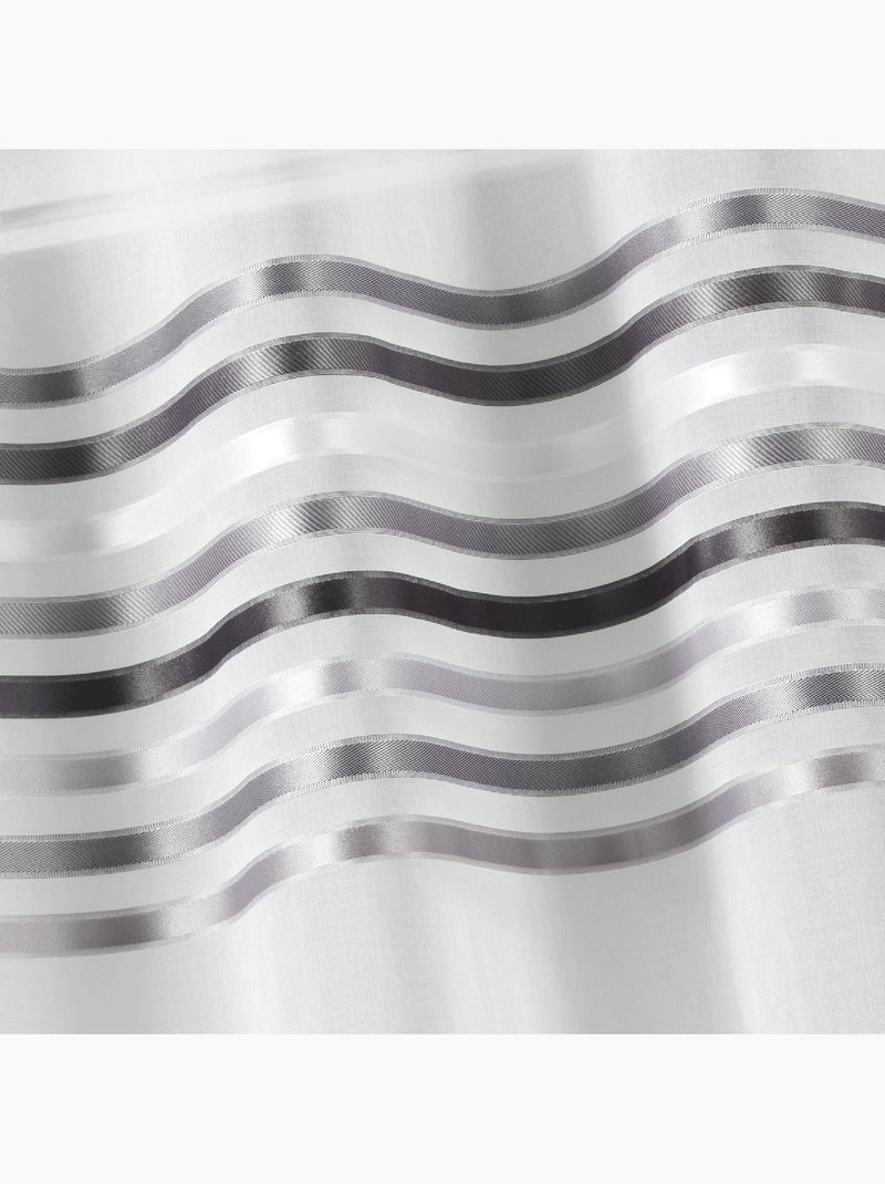 Paire de rideaux droits rayures horizontales Gris clair - Kiabi