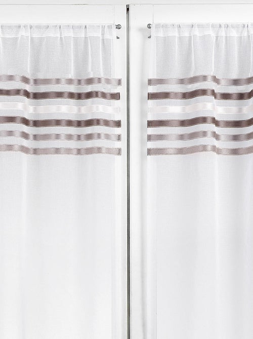 Paire de rideaux droits rayures horizontales - Kiabi