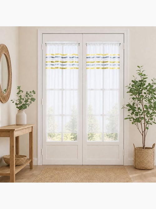 Paire de rideaux droits rayures horizontales - Kiabi