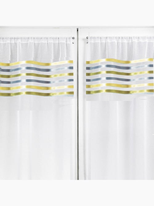 Paire de rideaux droits rayures horizontales - Kiabi