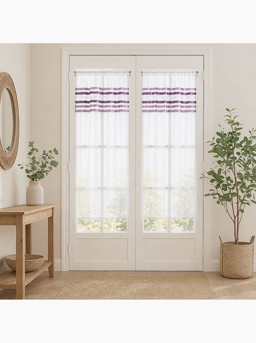 Paire de rideaux droits rayures horizontales - Kiabi