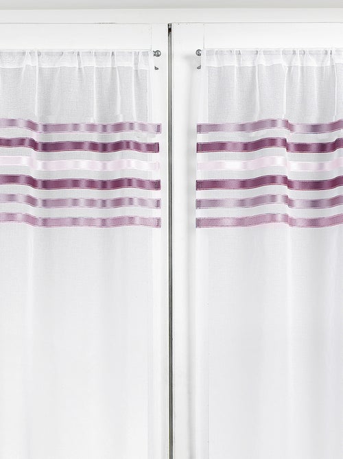 Paire de rideaux droits rayures horizontales - Kiabi