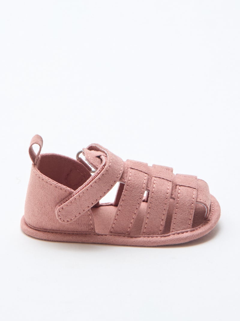 Paire de sandales à scratchs Rose - Kiabi