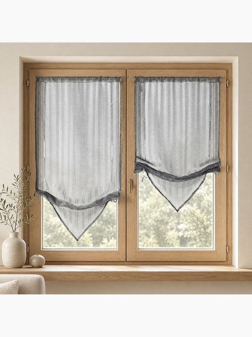 Paire de stores voilages à pointes avec fils lurex - Kiabi