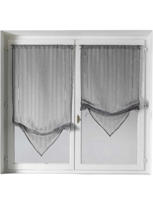 Paire de stores voilages à pointes avec fils lurex - Kiabi