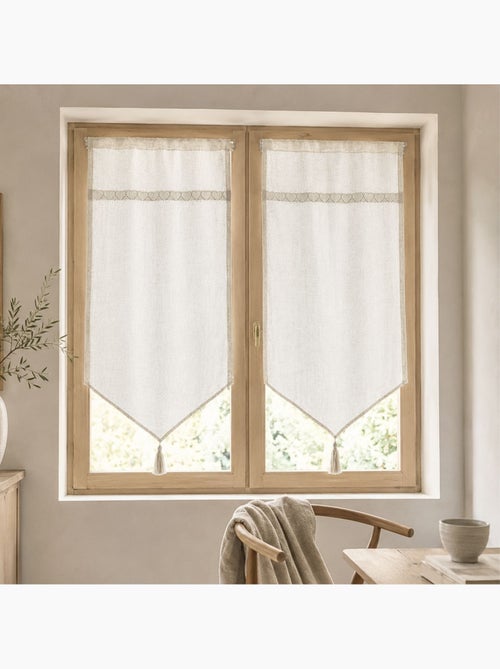 Paire de voilages à parement en macramé cœurs - Kiabi