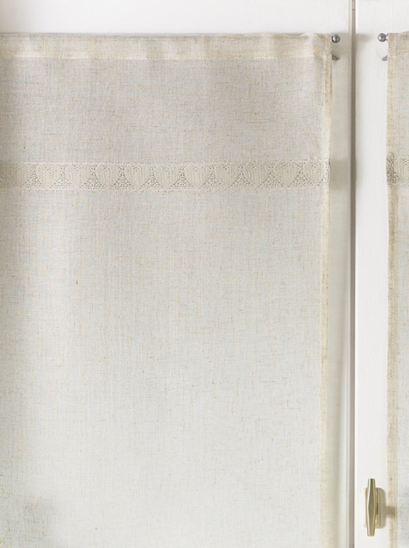 Paire de voilages à parement en macramé cœurs Bois naturel - Kiabi