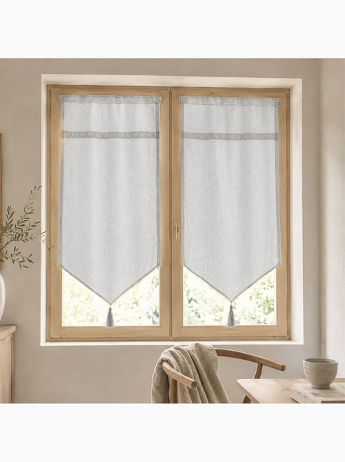 Paire de voilages à parement en macramé cœurs - Kiabi