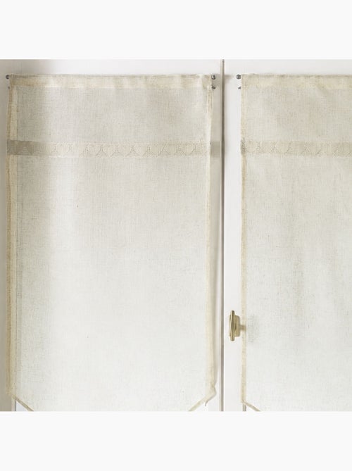 Paire de voilages à parement en macramé cœurs - Kiabi