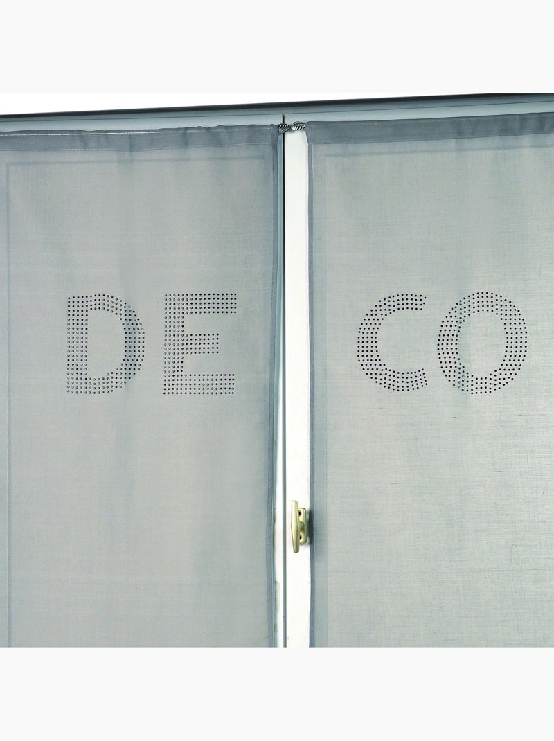 Paire de voilages avec strass 'deco' Gris clair - Kiabi