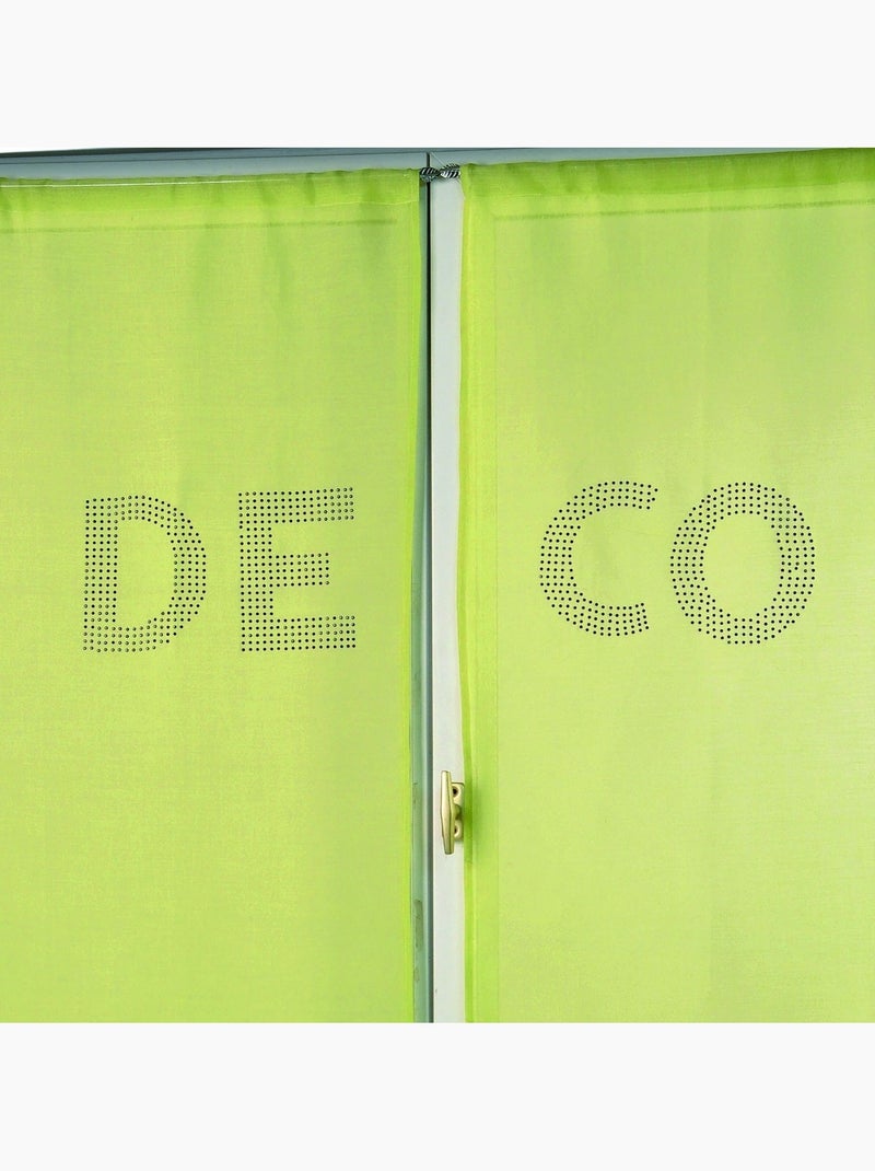 Paire de voilages avec strass 'deco' Vert clair - Kiabi