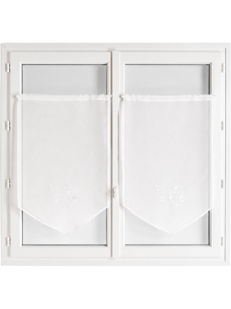 Paire de voilages brodées Blanc - Kiabi