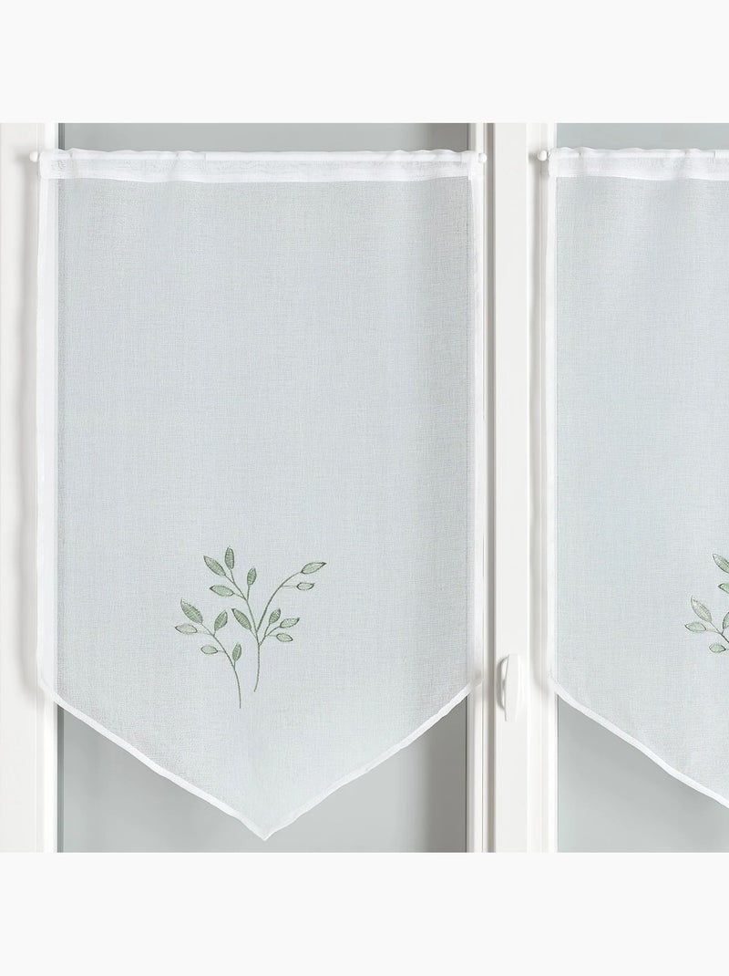 Paire de voilages brodées Vert olive - Kiabi