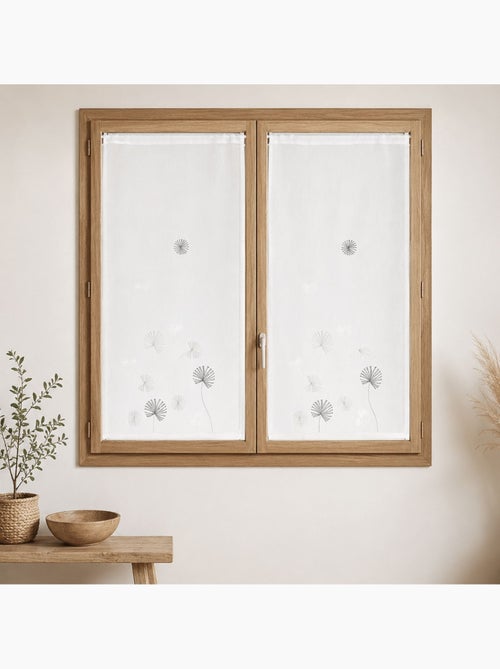 Paire de voilages brodés à motifs floraux - Kiabi