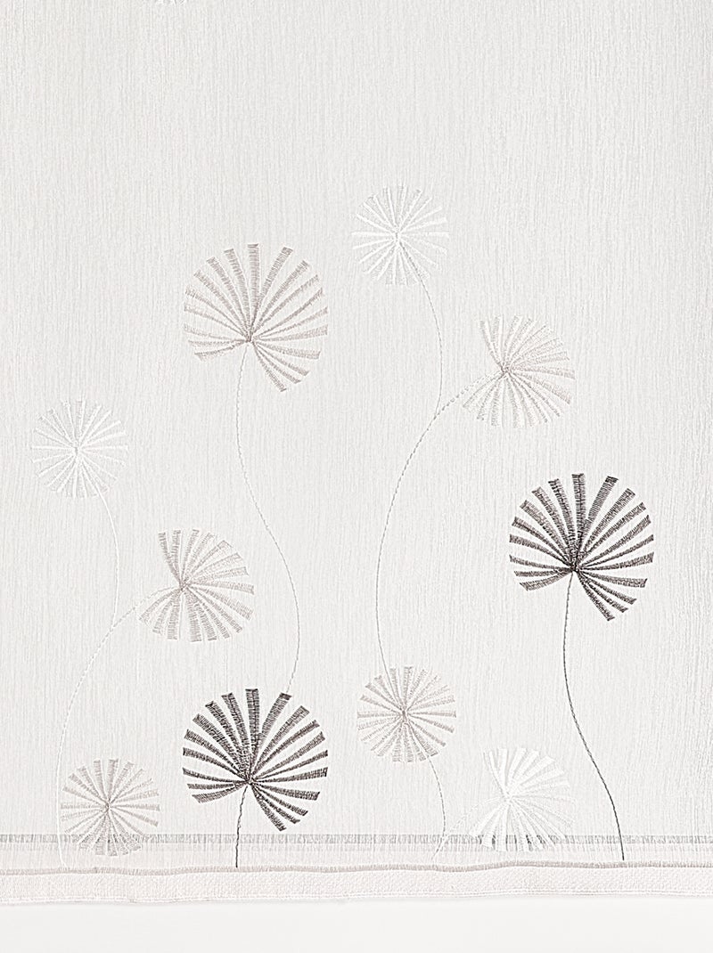 Paire de voilages brodés à motifs floraux Taupe - Kiabi
