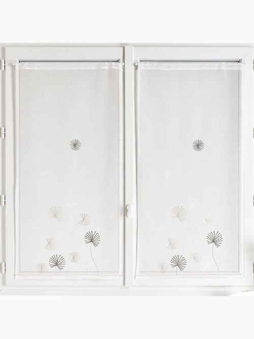 Paire de voilages brodés à motifs floraux - Kiabi