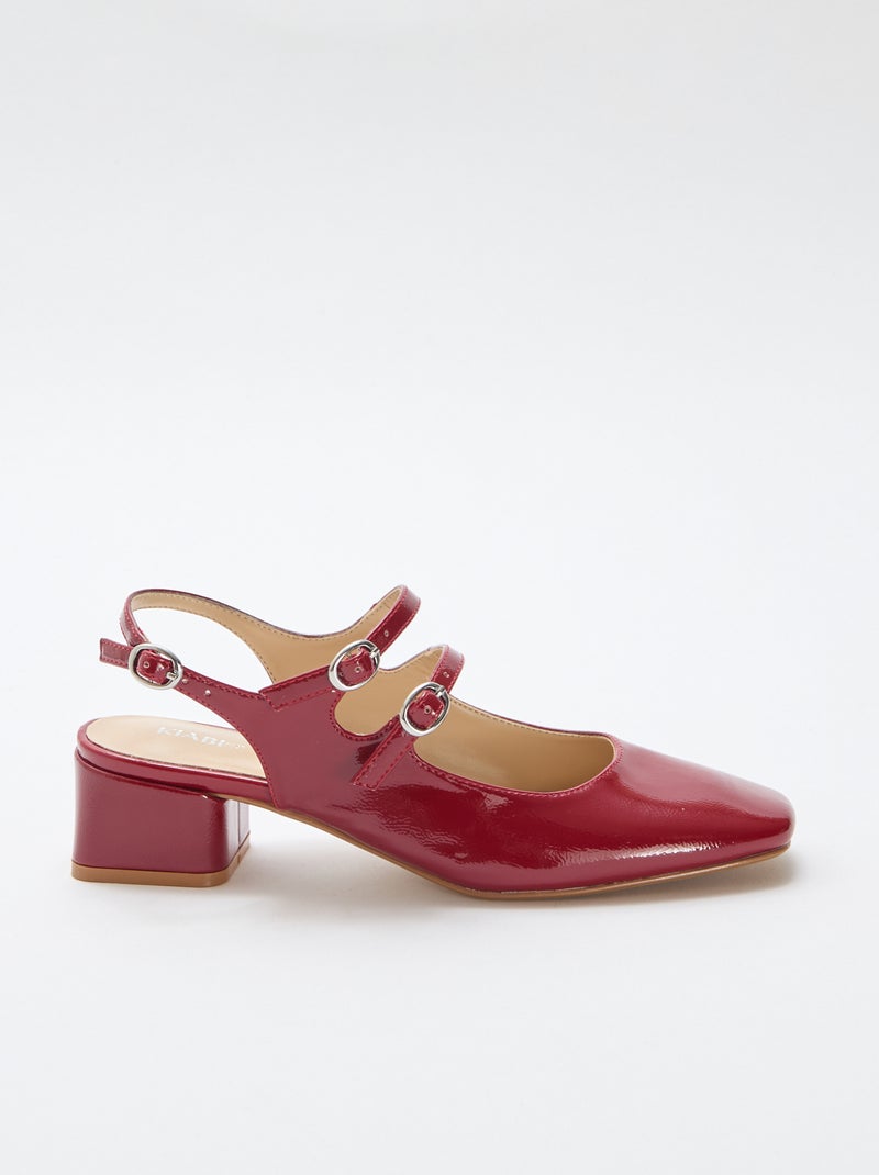 Paire d'escarpin verni brillant uni Rouge - Kiabi