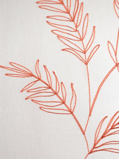 Paire voilages avec motif feuilles brodées - Kiabi