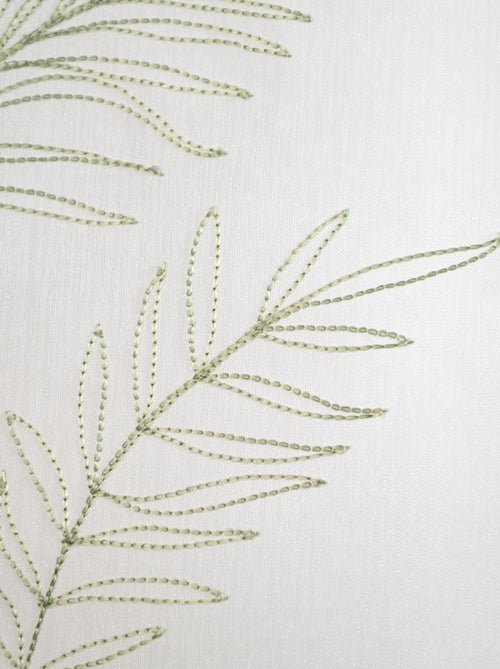 Paire voilages avec motif feuilles brodées - Kiabi