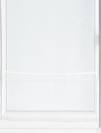 Paire voilages blanc frise dentelle élégante