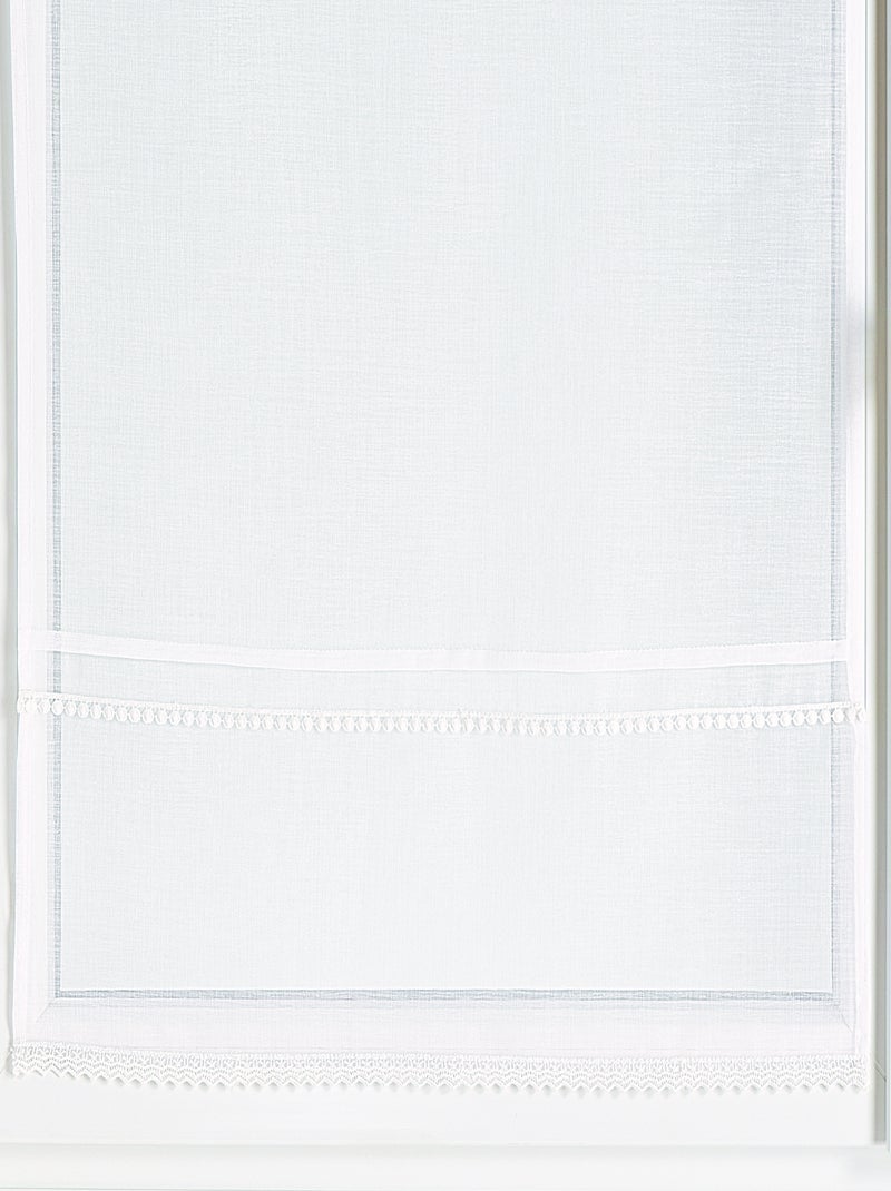 Paire voilages blanc frise dentelle élégante Blanc - Kiabi