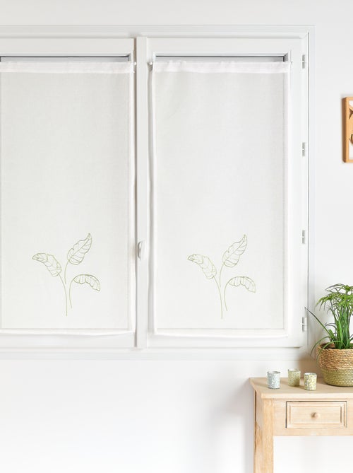 Paire voilages motif feuilles bananes - Kiabi