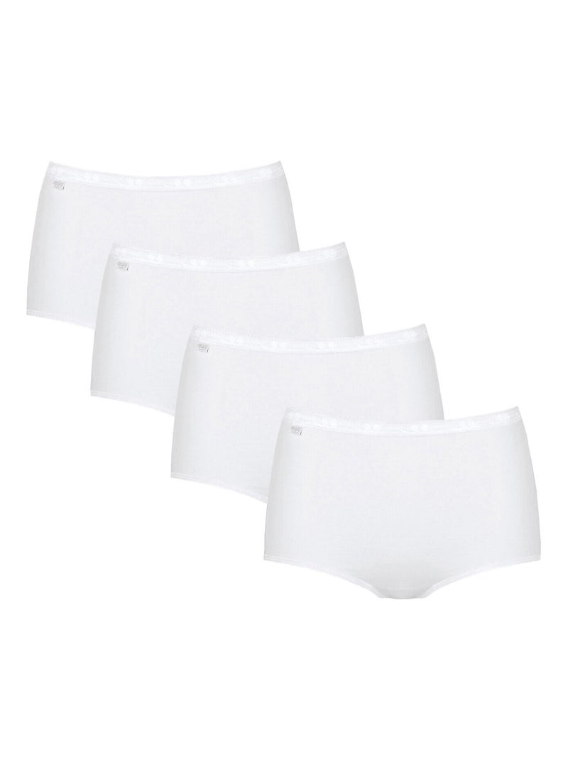 Pak x4 onderbroeken met hoge taille basic plus Wit - Kiabi