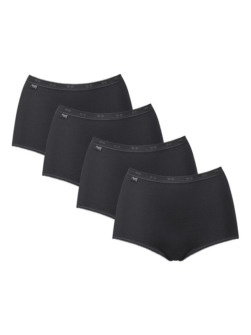 Pak x4 onderbroeken met hoge taille basic plus Zwart - Kiabi
