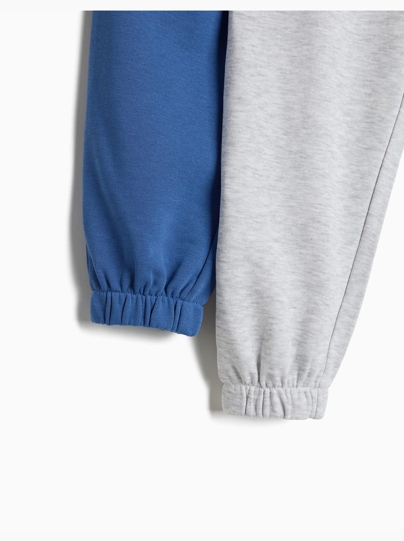 Pakje van 2 pluchen joggingbroeken, mo fashion Blauw - Kiabi