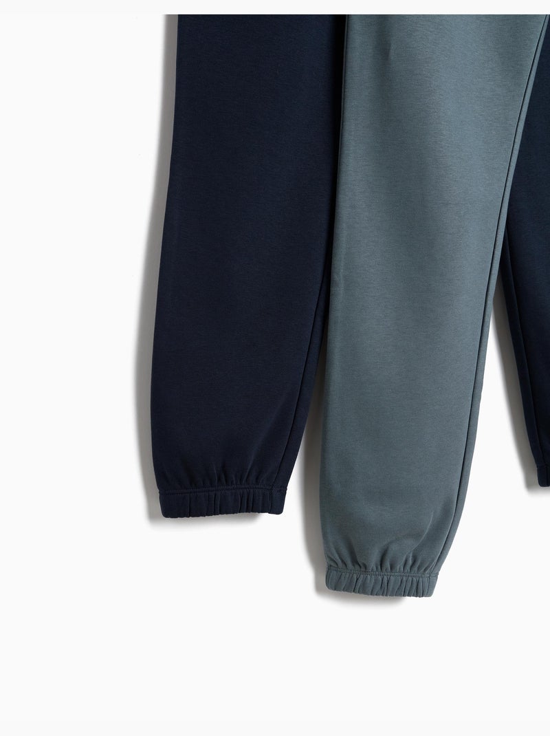 Pakje van 2 pluchen joggingbroeken, mo fashion Blauw - Kiabi